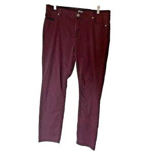 Buffalo David Bitton Skinny Leg Jeans Hope Womens Sz 12 32 Burgundy Christmas